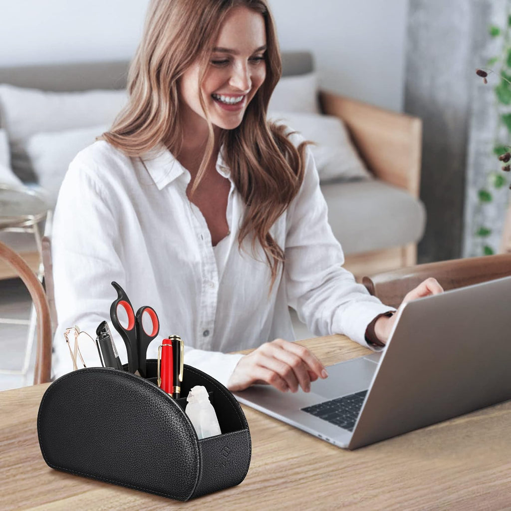 FINTIE Remote Control Holder with 6 Compartments Vegan Leather - Image 6