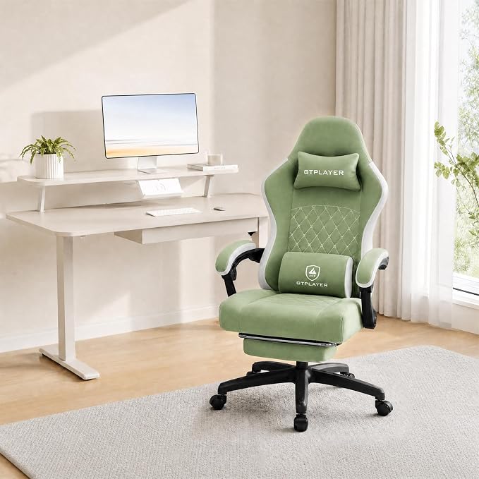 GTPLAYER Gaming Chair, Computer Office Chair with Pocket Spring Cushion, Linkage Armrests and Footrest, High Back Ergonomic Computer Chair with Lumbar Support Task Chair with Footrest - Image 9