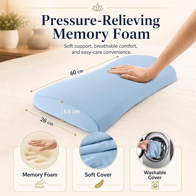 Lumbar Support Pillow for Bed Relief Back Pain: Lower Back Pillow for Sleeping - Memory Foam Waist Pillow - Back Wedge Bolster Pillow for Side, Back&Stomach Sleepers - Bed Rest Pillow for Car, Sofa - Image 6