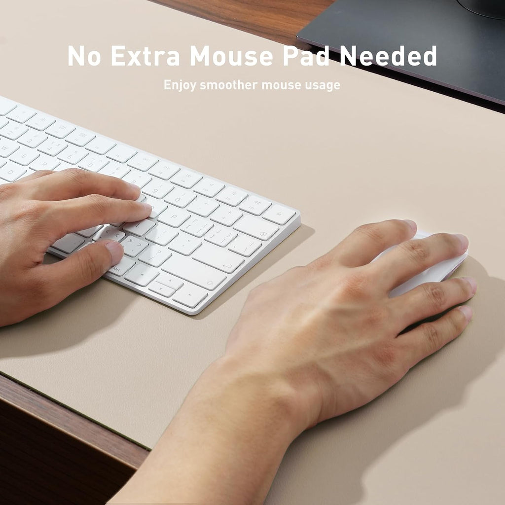 Aothia Faux Leather Desk Mat – Large Mouse Pad, Non-Slip PU Leather Blotter, Waterproof Writing Surface for Office and Home (Eggshell, 47.2" x 23.6") - Image 4