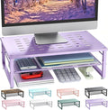 gianotter 2-Tier Metal Monitor Stand Riser | Desk Organizers and Accessories, Desk Organizer for Monitor, Office Desk Storage Organizer for Office Supplies (Purple) by gianotter