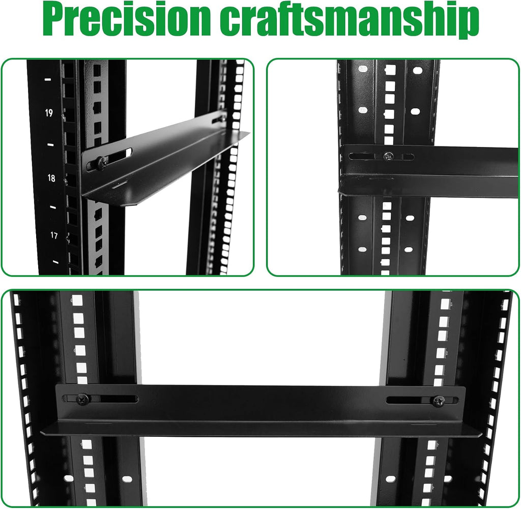 GlobalRack 15in Server Rack Rail Shelf Rail,L-Shape Pair, Heavy Steel - Image 4