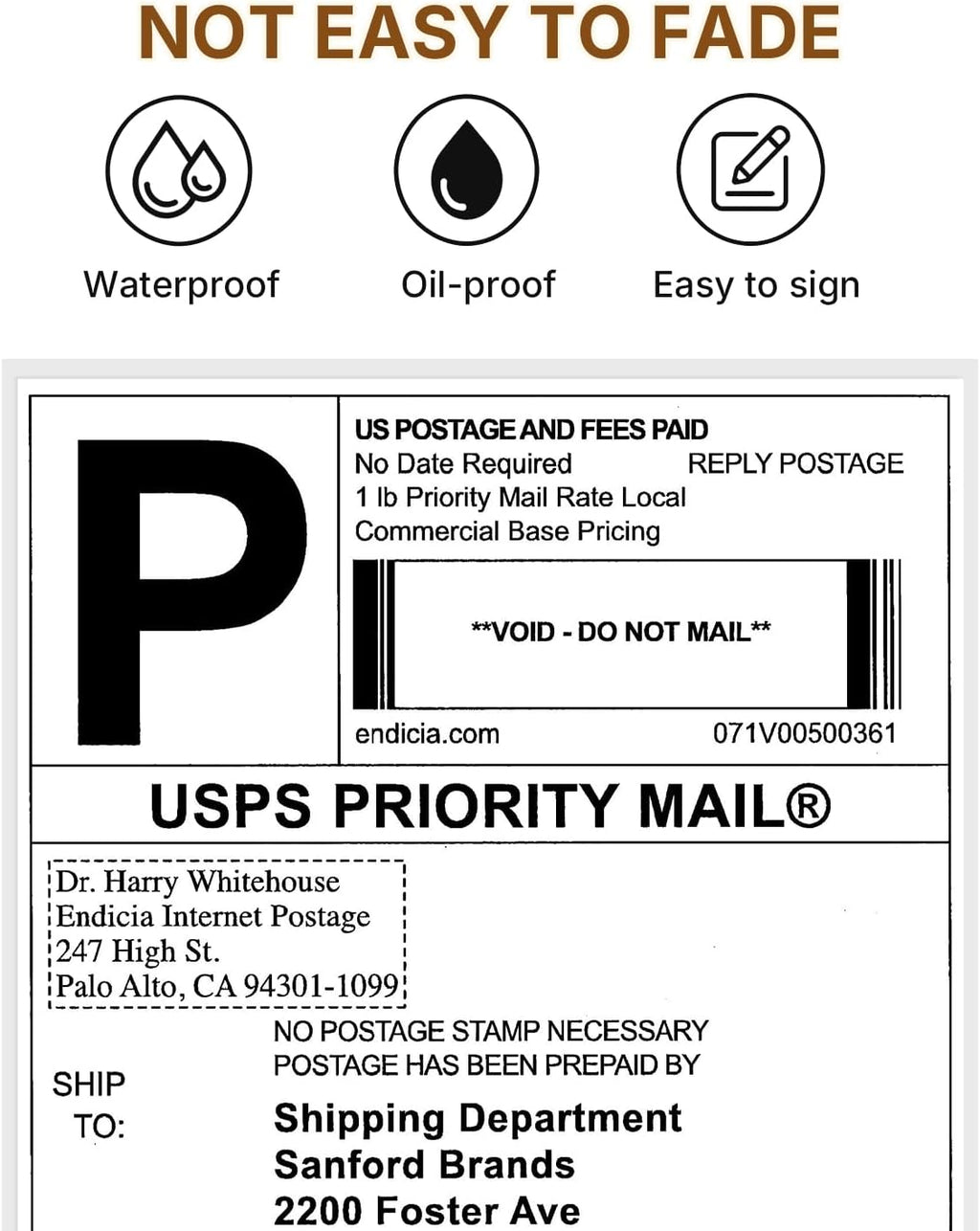 Rongta Fanfold 4x6 Direct Thermal Labels, Perforated Shipping Label Printer Paper for Lable Printers, Clear Printing and Strong Adhesive (White 4x6, 1 Stacks | 100 Labels) (Pack of 2) - Image 2