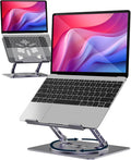 Aoviho 360° Rotating Laptop Stand for Desk | Adjustable, Foldable, Portable Aluminum Ergonomic Riser | Compatible with MacBook, Dell, HP & All Laptops 10-16 inch | Gray by Aoviho