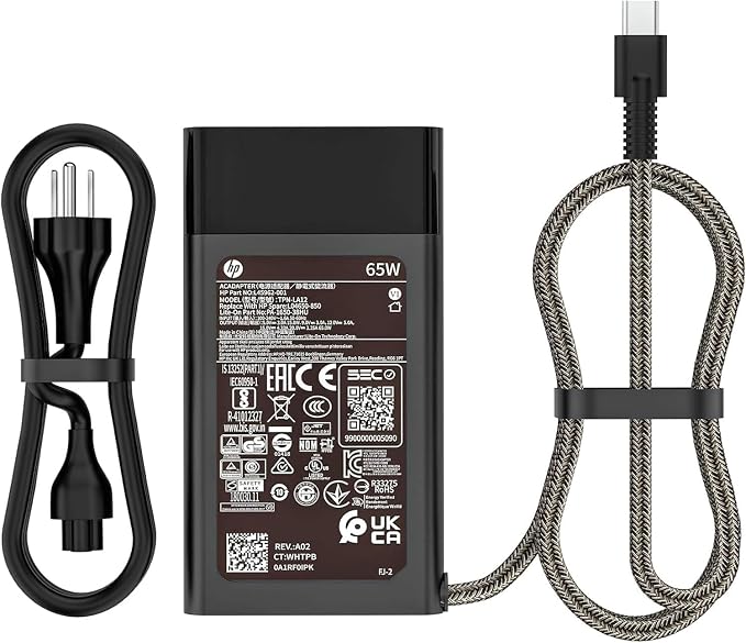 65W Laptop USB Charger Fit for HP EliteBook x360 1030 630 745 835 840 845 860 ZBook 14uG5 Firefly 14 15 16 ProBook 440 450 455 460 hp Envy x360 17 Spectre x360 - Type-C 3.25 AC Adapter - Image 2