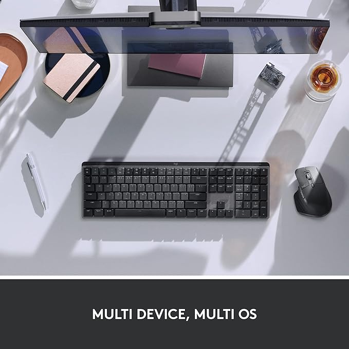 Logitech MX Mechanical Full-Size Illuminated Wireless Keyboard, Tactile Quiet, and MX Master 3S Performance Wireless Bluetooth Mouse Bundle, macOS, Windows, Linux, iOS, Android - Image 4