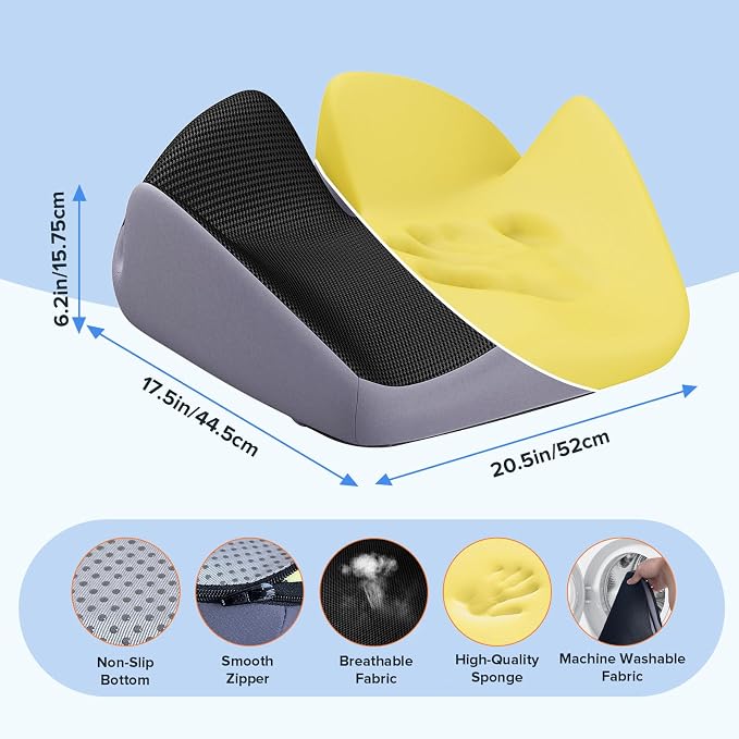 X-Large Coccyx Seat Cushion, U-Shaped Memory Foam for Office Chair | High-Density Memory Foam Helps Reduce Tailbone Pressure; Washable Mesh Cover, Anti-Slip Base for Office Chairs, Cars & Travel - Image 6