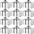 12 Pack Extra Heavy Duty Large Moving Bags with Strong Zipper, White | Comfortable Handles, Sturdy & Durable Clothes Storage Bags Totes Bins, Blue Packing Moving Boxes for College Supplies by Fygrip