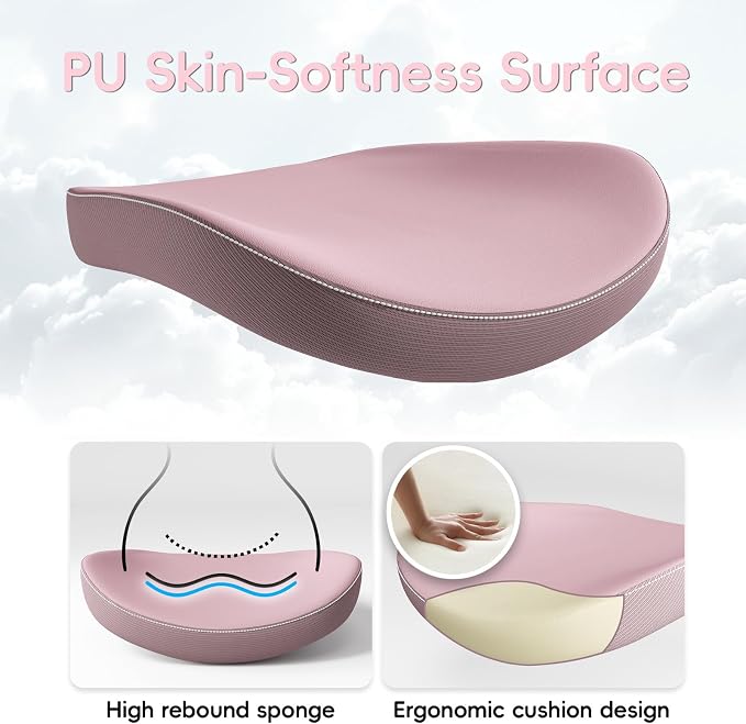 Ergonomic Office Chair:Home Office Desk Chairs with Headrest Lumbar Support | Ergalithic Ergonomic Desk Chair X-Shaped Mesh PU Leather Executive Computer Chair High Back Flip-Up Arms for Long Hour(DPink) - Image 4