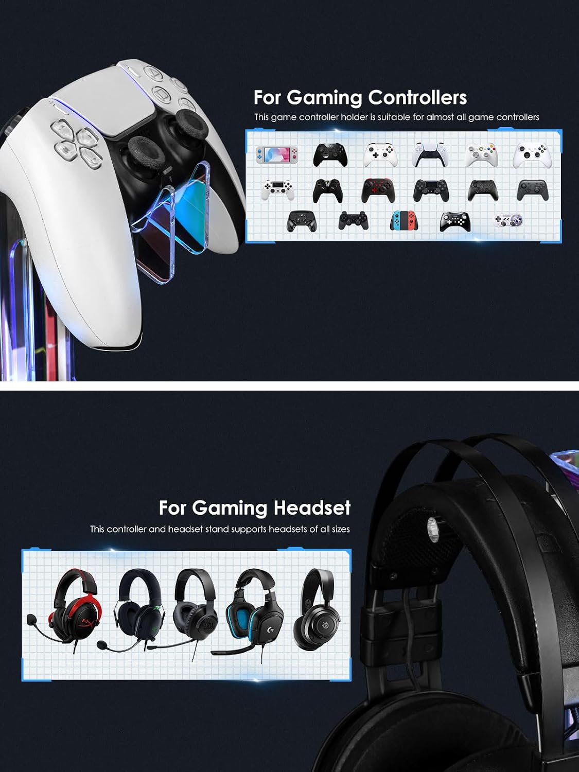 OAPRIRE RGB Controller and Headset Stand with 21 Light Modes, 3 Tier - Image 5