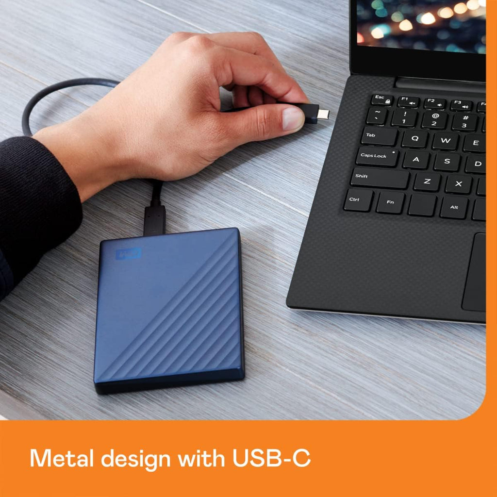 WD 2TB My Passport Ultra, Blue, Portable External Hard Drive, backup software with defense against ransomware, and password protection, USB-C and USB 3.1 - WDBC3C0020BBL-WESN - Image 5