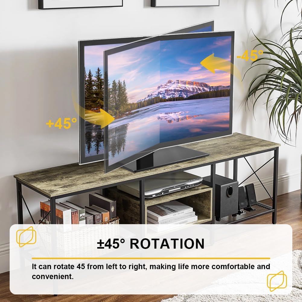 WKWKER Universal TV Stand for 13-32inch LED LCD Table Top Television Stand with 45 Degree Height Adjustable Swivel TV Stand Mount with Tempered Glass Base Max VESA 100x100mm - Image 5