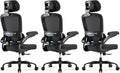 TRALT Ergonomic Office Chair Desk Chair with Adjustable Lumbar Support | Home Office Desk Chairs with Flip-up Armrests & 3D Headrest - Mesh Gaming Chair for Adults, 330lbs, PU Leather (Black, 3) by TRALT