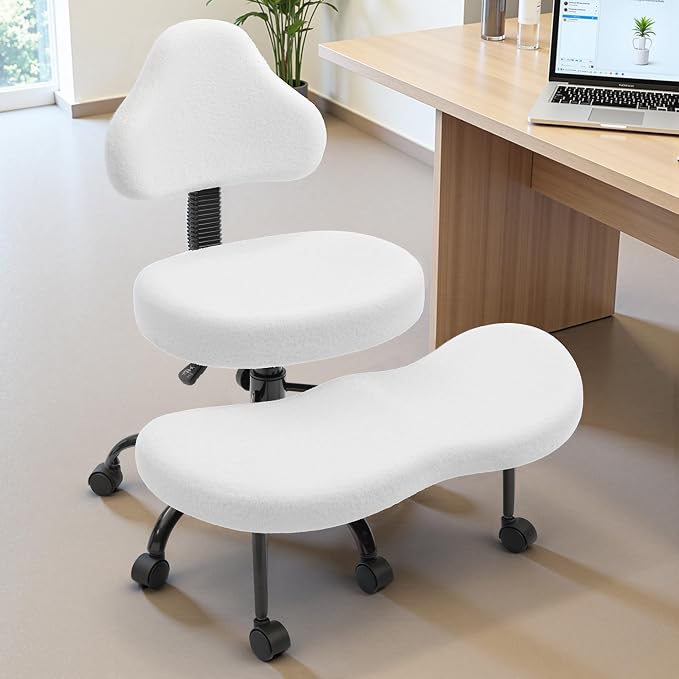 Criss Cross Legged Office Chair, ADHD Chair with Wider Footrest and Wheels | Ergonomic cross legged chair with lumbar support, 360° swivel and Adjustable Height, Kneeling Chair for Meditation, Yoga - Image 9