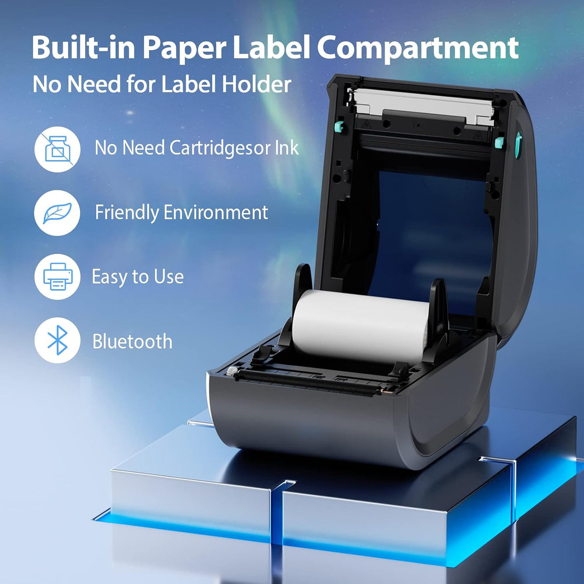 Bluetooth Shipping Label Printer with 500pcs Labels - Image 4