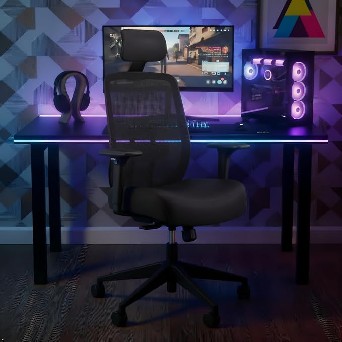 HON Altern Ergonomic Office Chair, Office Desk Computer Chair, Black | Mesh desk chair with lumbar support, headrest, seat slide, adjustable arms, computer chair for home office productivity - Image 2