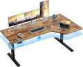 Klicelor L Shaped Standing Desk 59 x 35.4 Inch, Electric Height Adjustable Corner Desk for Home Office Workstation, Ergonomic Sit Stand Computer Table with Memory Controller, Rustic Brown by Unknown