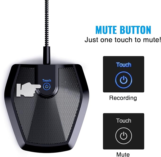 TONOR Conference USB Microphone, Omnidirectional Condenser PC Mic G11 | Condenser Mic, Compatible with 190 cm/74inch Cable, Windows and Mac, Desktop PC & Laptop for Teleconference, Court Reporter - Image 5