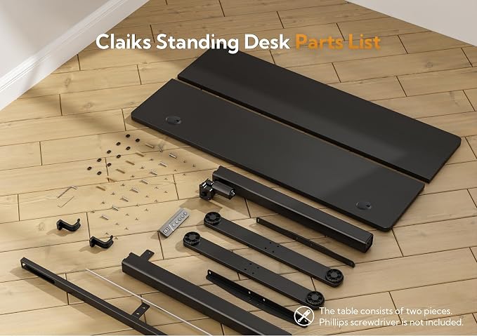 Claiks Electric Height Adjustable Standing Desk, 32x19 Inch, Black | Smooth Height Adjustment, 3 Memory Presets, Cable management hub & hook, Stable Steel Frame, 156 lbs Capacity, Easy Assembly - Image 7