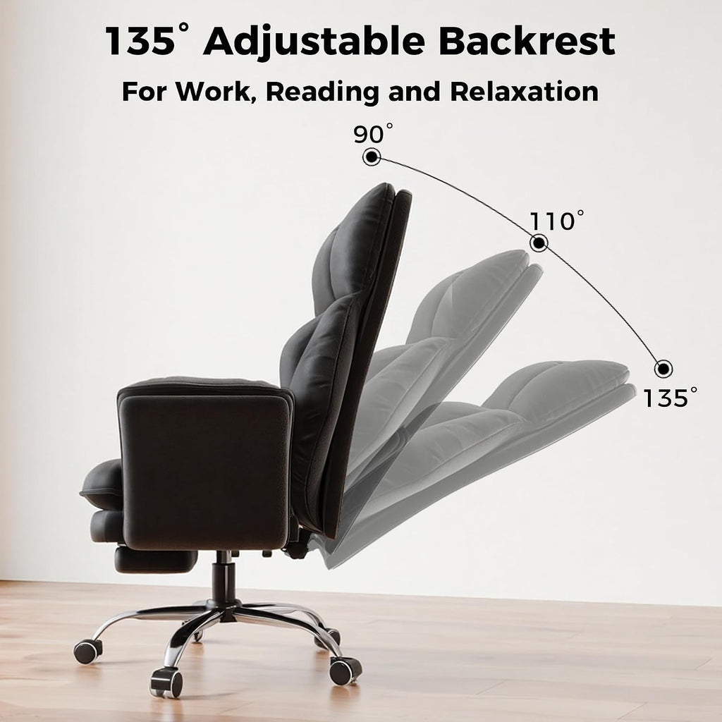 Big and Tall Office Chair, Flip Armrests for Pets & Cross Legged Sitting - Image 4