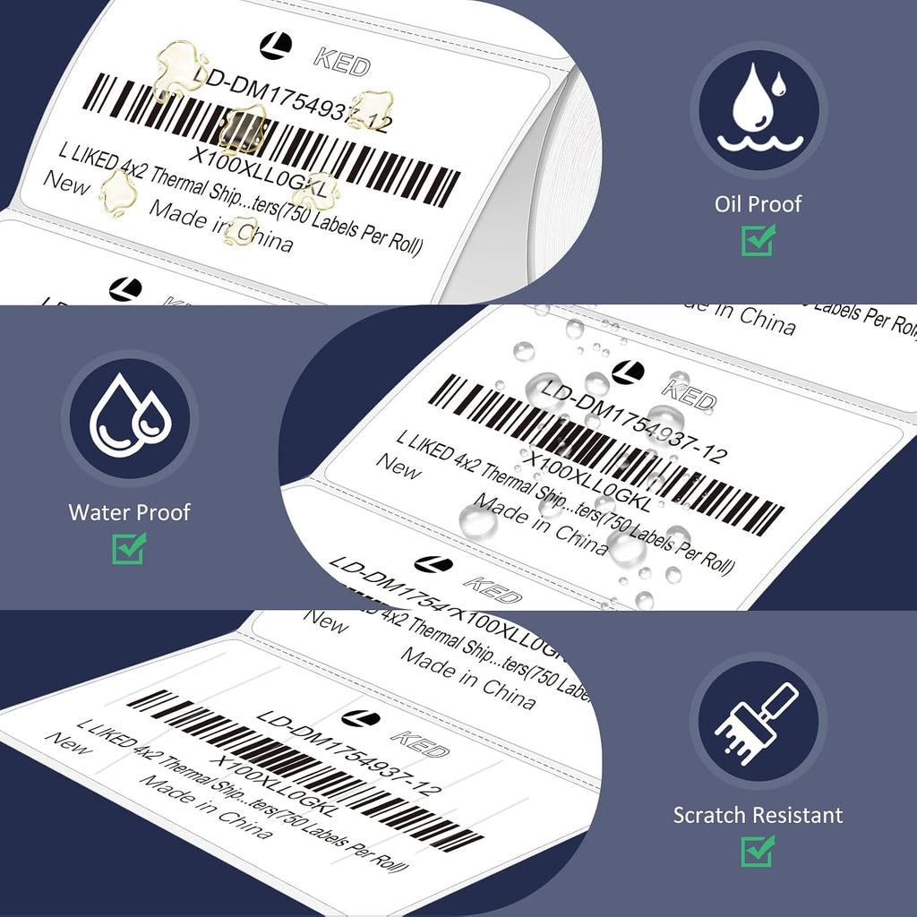 L Liked 4" x 2" Direct Thermal Labels, 750 Barcode Shipping Labels (Pack of 2) - Image 5