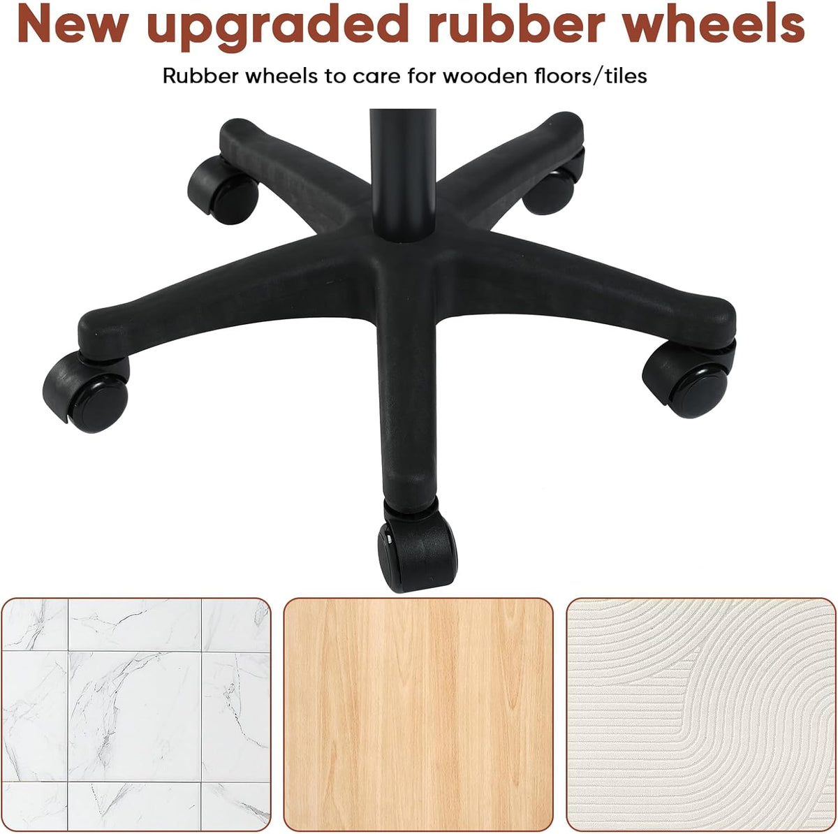 Ergonomic Adjustable Under Desk Footrest,Ottoman with Wheels - Image 6
