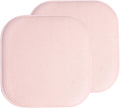 Sweet Home Collection Chair Cushion Memory Foam Pads Honeycomb Pattern Slip Non Skid Rubber Back Rounded Square 16" x 16" Seat Cover, 2 Pack, Pink by SweetHomeCollection