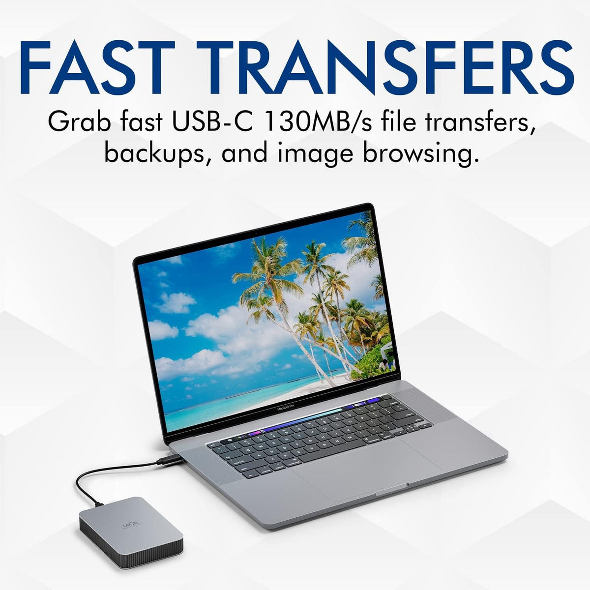LaCie Mobile Drive 4TB External Hard Drive Portable HDD, USB-C 3.2, for PC and Mac, with Adobe All Apps Plan and Rescue Services, Moon Silver - Image 6