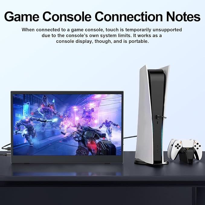15.6" Touch Portable Monitor, FHD 1080P IPS, 60Hz, HDR Support | Aluminum Alloy Frame, HDR Support, Smart Cover, Speakers, VESA , USB-C/HDMI, for PC, Laptop, Mac, PS5, Xbox, Switch - Image 5