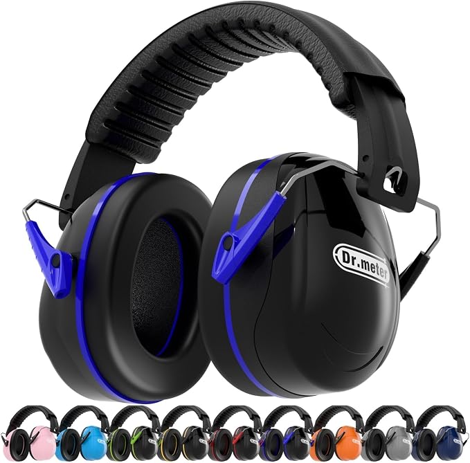 Dr.meter Noise Reduction Ear Muffs, SNR31dB Hearing Protection Sensory Earmuffs, Noise Cancelling Headphones for Adults Ear Protection for Gun Range, Yard Work, Mowing, Monster Truck, Fireworks by Drmeter