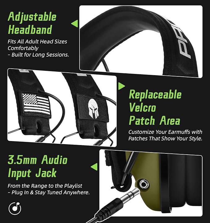PROHEAR Digital Electronic Shooting Ear Protection 5X Sound Amplification Earmuffs, 23dB NRR Low Profile Noise Reduction Hearing Protection for Gun Range and Hunting, Green - Image 5