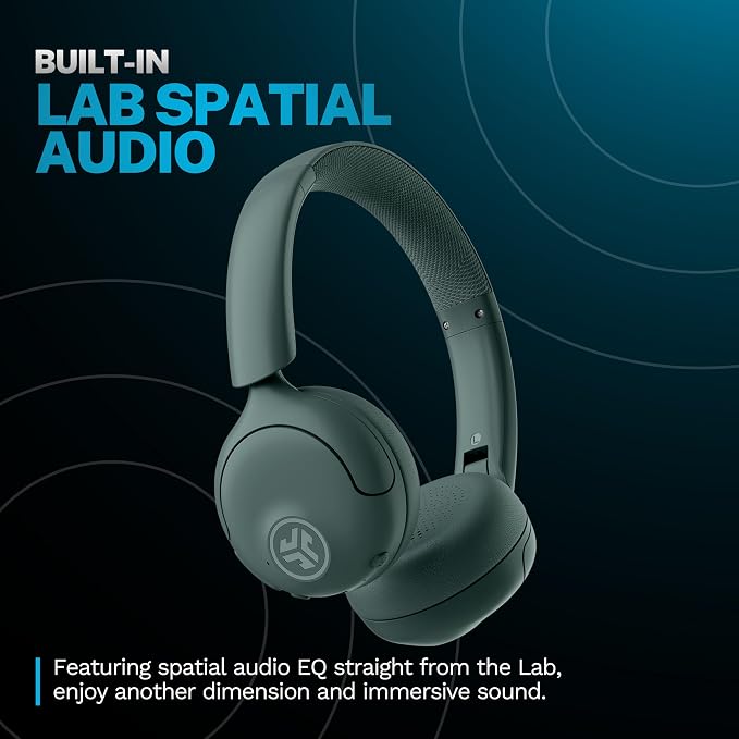 JLab Go Lux ANC, On Ear Headphones, Active Noise Cancelling, Bluetooth, MultIPoint Connection, Sage | On Ear Wireless with Microphone, 70+ H Playtime Foldable Bluetooth Earphones, Multipoint, Customisable Sound - Image 3