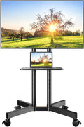 Perlegear Rolling TV Stand, Mobile TV Stand with Wheels for 32-75 inch TVs, Height Adjustable Mobile TV Cart with -15° to +5° Tilt, Rolling Cart for 4K TV Max VESA 400x400mm up to 88lbs, PGTVMC14 by Perlegear