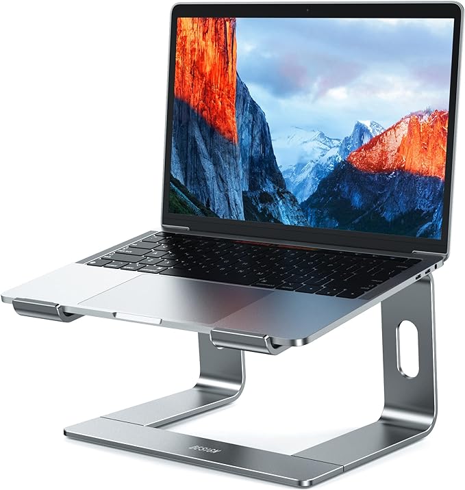 BESIGN LS03 Aluminum Laptop Stand, Ergonomic Detachable Computer Stand, Notebook Holder, Laptop Mount Compatible with Air, Pro, Dell, HP, Lenovo More 10-15.6" Laptops, Gray by BESIGN