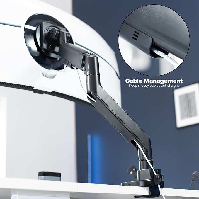 VIVO Heavy Duty Ultrawide Monitor Arm for 57 inch Screens up to 59.4 lbs, Desk Mount TV and Monitor Stand Designed for Samsung Odyssey Ark, Neo G9, ViewFinity S9, and More, Black, STAND-GT57 - Image 8
