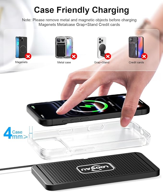 Wireless car Charger Charging pad 15w Non Slip FastCharger | for car Wireless Phone Charger for Android for iPhone 11/12/13/14/15/16 /17 Pro Max Xs,Samsung Galaxy S20, S10+ Note 9，LG - Image 7