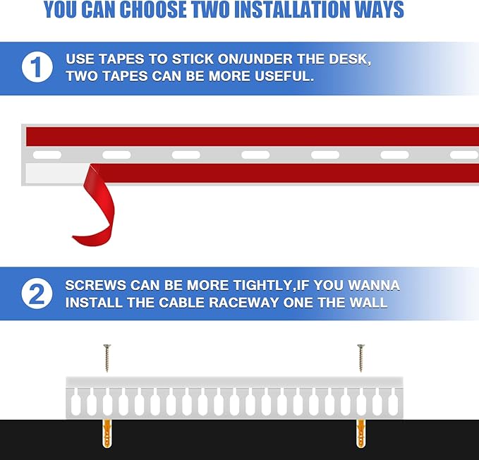 Cable Duct Management Raceway Kit, 62.8" (4 x 15.7) Server Rack Cable Management, Cable Management for Hide Network HDMI VGA Cable, Open Slot Cable Track Desk Wire Channel, Cable Raceway White 4 Pack - Image 5