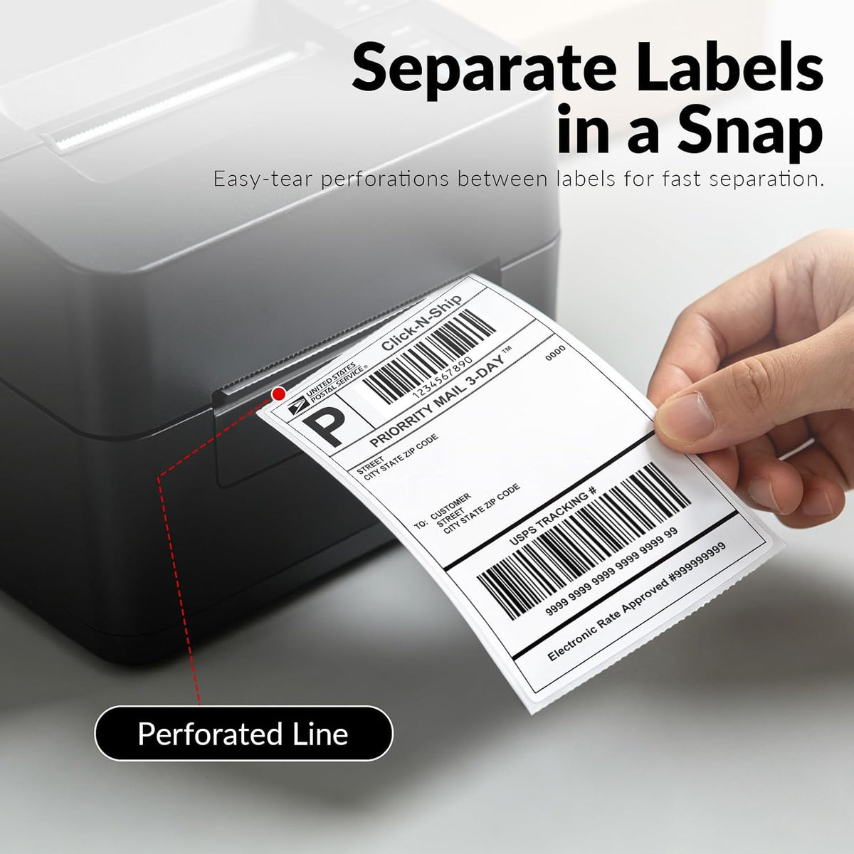 THEBLUETOUCH 4"x6" Direct Thermal Shipping Labels, 500 Sheets/Roll, 1 Roll - Image 3