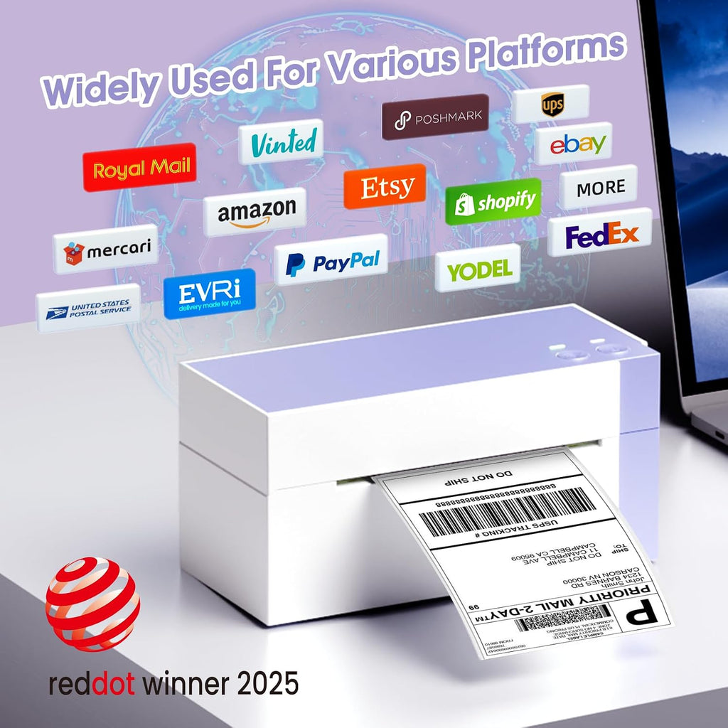 Phomemo 344WF Shipping Label Printer, [Upgraded] WiFi 300DPI Thermal Labels Printer for Shipping Packages, 4x6 Label Printers Compatible with iOS, Android and PC Etsy Ebay USPS, IF Design Award 2024 - Image 4