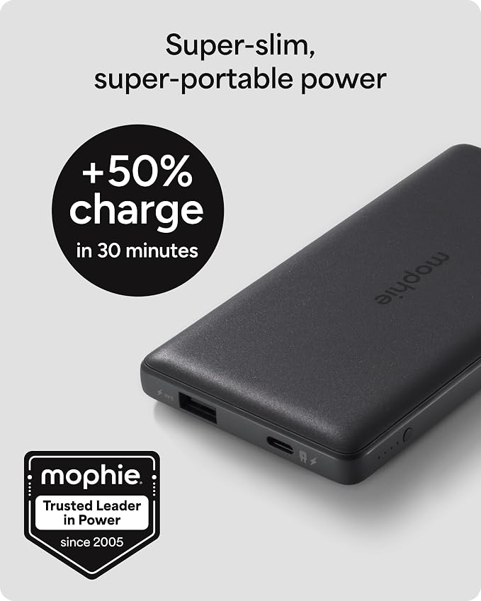 Mophie Powerstation Slim 10,000mAh Power Bank | Thin Everyday Power | 15W, Multi-Device - Image 2