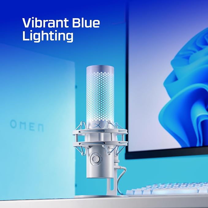 HyperX Quadcast 2 Frost – USB Microphone for Gaming, Streaming and Podcasting, with On-Board Controls, LED Lighting, Removable Shock Mount - Image 9