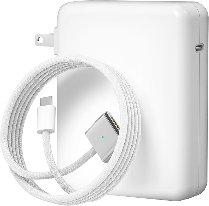 140W Charger for MacBook Pro 16 14 inch Mac Air 15 13 inch 2026 2025 2024 | 23 22 21 M1–M5【Original Quality】 Fast Charger Power Adapter & 6.6FT Type C to Magnetic 3 Cable LED Applicable 2021-26 (White) by Macbookcahrger