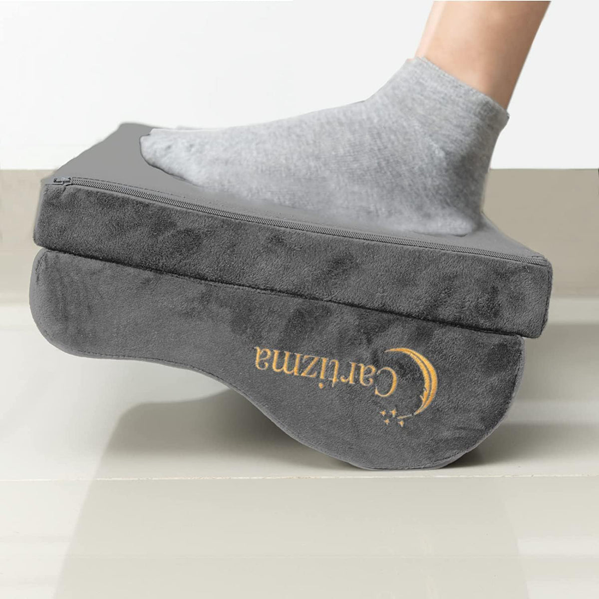 Ergonomic Foot Rest Under Desk - Non-Slip, Adjustable, Washable Covers for Pain Relief - Office, Home & Travel (Grey) - Image 5