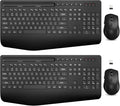 Wireless Keyboard and Mouse Combo, 2 Pack, Ergonomic Wrist Rest | 2.4G Lag-Free, Phoe Holder, 3 Level DPI, Silent Typing, Batteries Powered, KM23D Full Size Set for Computer, Laptop, Windows by SABLUTE