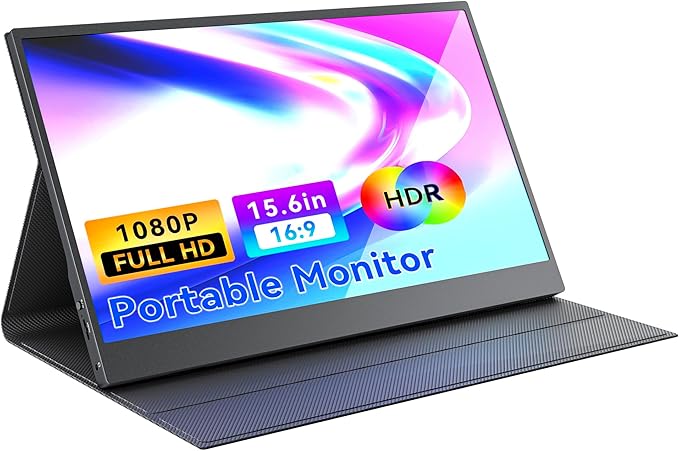 15.6 Inch Portable Monitor FHD 1080P IPS Display with USB C and HDMI Ultra Slim Travel Screen Extender for Laptop and Gaming by ZefcS