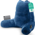 Sasttie Reading Pillow for Bed, Back Pillow for Sitting Up, Navy | 21" Backrest Support Cushion for Couch, Sofa, and Floor, Dorm Essentials, OEKO-TEX, Adjustable Down Alternative Fill by SASTTIE