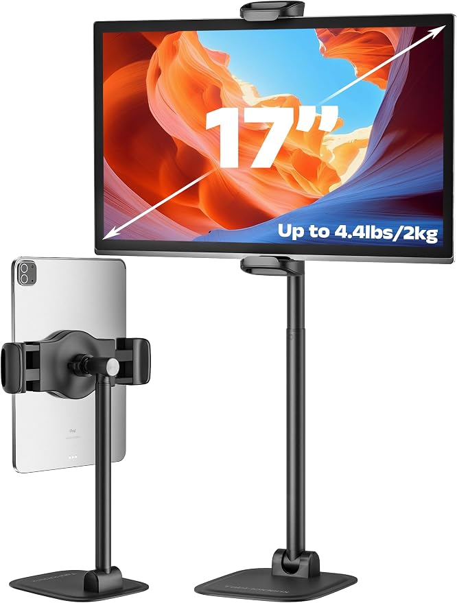 Foldable Portable Monitor Stand,iPad Stand for Desk Holds 4.4LB | Monitor Holder, Adjustable Height & Angle Tablet Holder Stand, iPad Holder Stand Fits 4.7-17" Portable Monitor/Tablet/Phone by Unknown