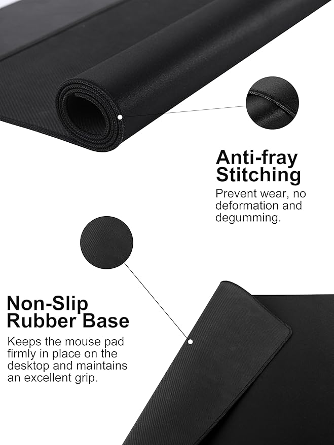 TopMade Mouse Pad with 15W Fast Wireless Charging, 31.5"x15.75" XXL Large Gaming Mousepad, Waterproof Desk Pad, Computer Desk Mat, Black(Includes 20W PD Power Adapter & 6.56ft Woven Cable) - Image 5