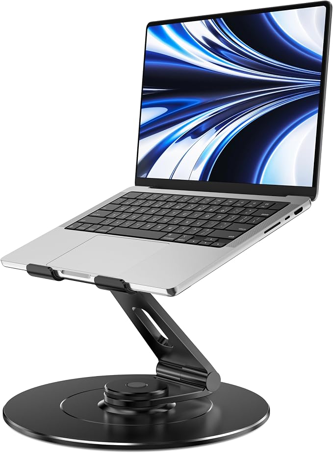 LOXP Ultra-Stable Laptop Stand for Desk with Larger Base | Military-Grade Aluminum Anti-Loosening Structure - Height Adjustable Laptop Stand Suitable for 10-17.3 inch by LOXP