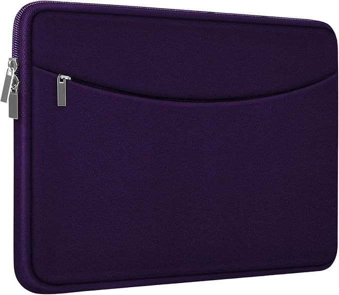 Laptop Sleeve Case 15.6 inch, Shockproof Protective Laptop Cover Carrying Computer Bag with Accessory Pocket Portable Computer Sleeve Compatible with HP, Dell, Lenovo, Asus, Dark Purple by ampoock